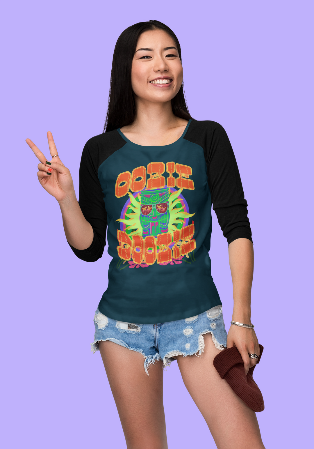 OOBIE DOOBIE, Psychedelic Luau, 3/4 sleeve raglan shirt