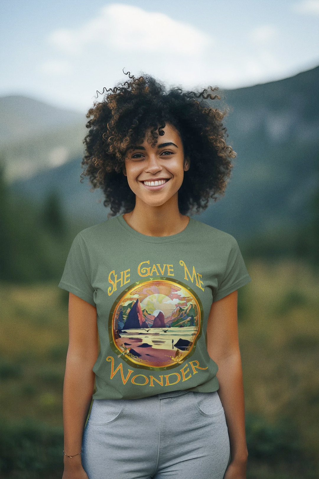 SHE gave me Wonder, Pacific beach, Mother nature, unisex t-shirt