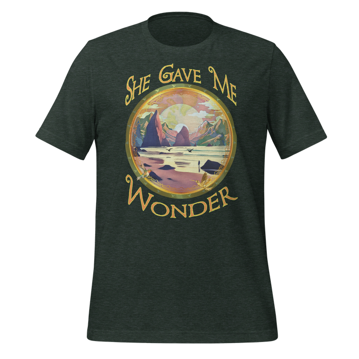 SHE gave me Wonder, Pacific beach, Mother nature, unisex t-shirt